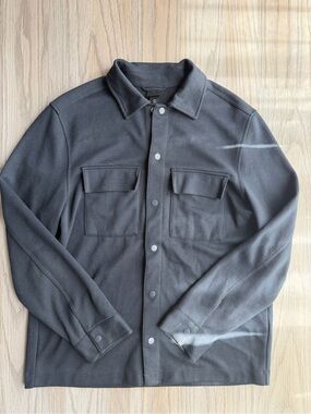 H&M Charcoal Snap-Front Shirt Jacket